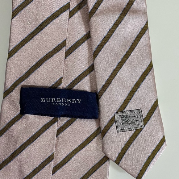 Burberry Tie Silk Pink Striped - Picture 4 of 5